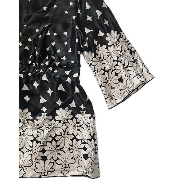 Dressbarn Size 1X Womens Paisley Satin V-Neck 3/4 Bell Sleeve Blouse NEW - Picture 6 of 10